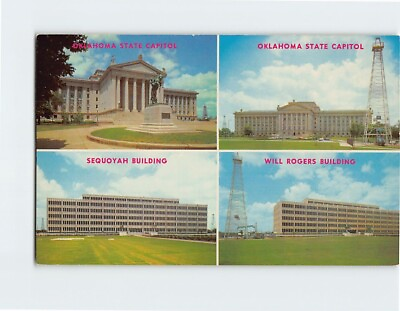 #ad Postcard Oklahoma State Capitol Sequoyah And Will Rogers Buildings Oklahoma USA $9.95