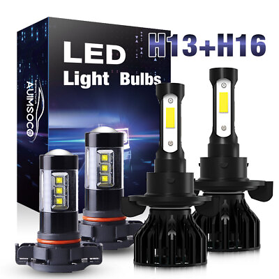 #ad Combo H135202 LED Headlight for GMC Yukon XL1500 2007 2014 Fog Light Bulbs Beam $44.99