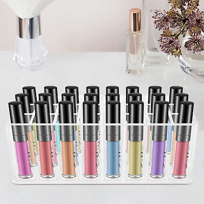 #ad 24 Slots Modern Acrylic Lipstick Makeup Organizer Cosmetic Display Holder Case $10.07