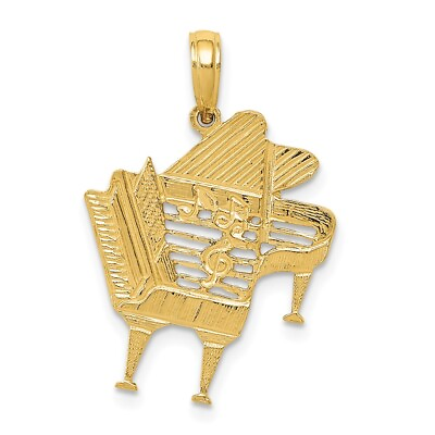 #ad 10K Yellow Gold Piano Pendant for Gift L 0.99 Inch W 0.79 Inch 1.5 gram $184.50