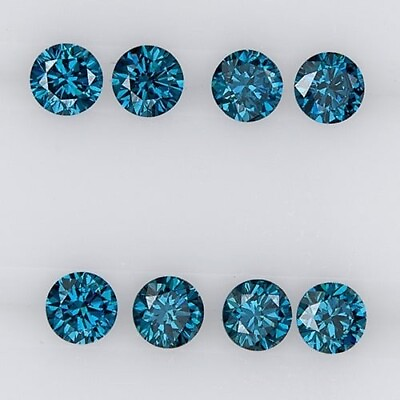 #ad 4 Piece Natural Blue Diamonds 3.0 MM Round Blue Diamonds Blue Diamond Jewelry $147.49