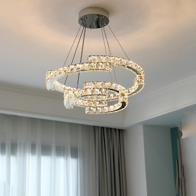 #ad Crystal Dining Room Pendant Light Bedroom Pendant Light Silver Ceiling Lighting AU $560.33