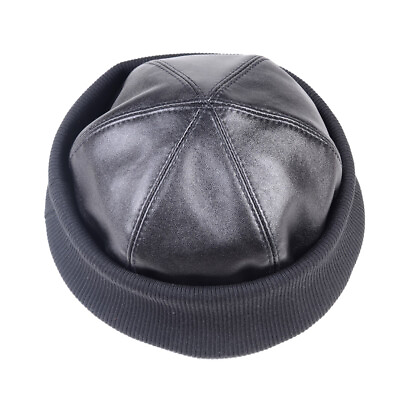#ad New Men#x27;s Women#x27;s Real leather Beanie zucchetto Skullcap Beret Round Caps Hats $24.80