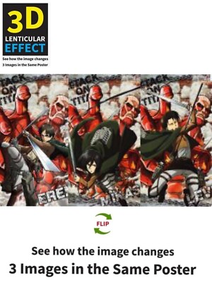 #ad ErenLevimikasa Attack on titan3D Lenticular Effect3 Images In OneAnime $15.50