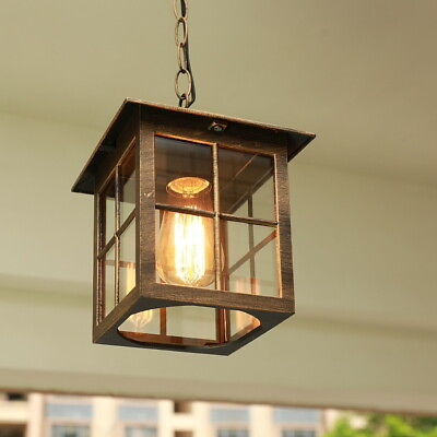 #ad Outdoor Pendant Lighting Glass Bronze Garden Chandelier Light Home Ceiling Light AU $130.36