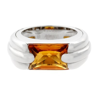 #ad Audemars Piguet Citrine White Gold Ring Size 6 1 2 18k Heart Cocktail $4800.00