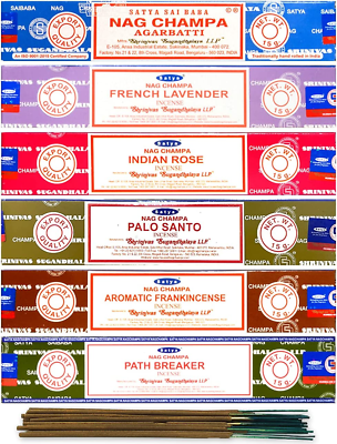 #ad Organic Incense Sticks Gift Set of 6 Pack Nag ChampaIndian RoseFrench Laven $13.14
