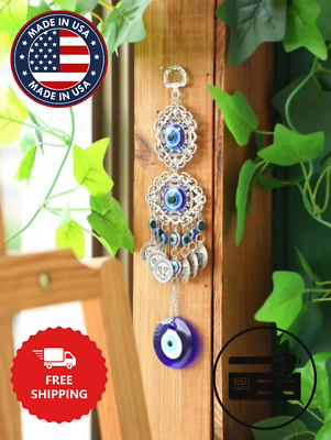#ad Turkish Blue Evil Eye Protective Wall Hanging Decor Amulet Ornament $11.99
