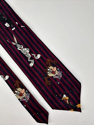 #ad Looney Tunes new with tags stripes Men’s Tie Tax Bugz Bunny Vintage $22.00