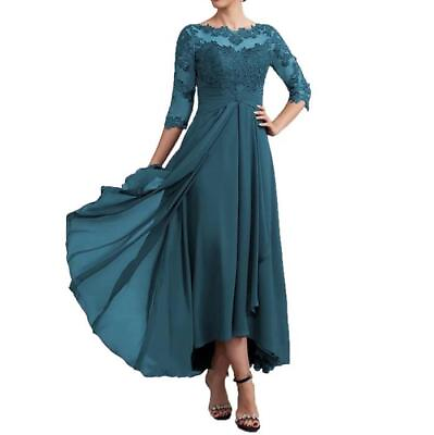 #ad Fashion Bridal Half Sleeves High Low Mother of The Bride Dress Lace Chiffon Size $97.43