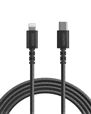 #ad #ad Anker Lightning Cable USB C Charging Data Sync⁣ 6ft Nylon MFi Certified Refurb $9.99
