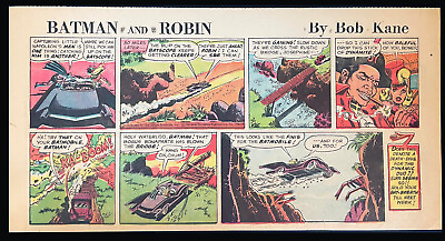 #ad BATMAN amp; ROBIN Sunday Page 9 11 1966 Little NAPOLEON BATMOBILE RARE $12.95