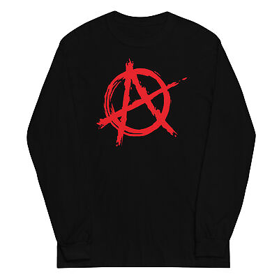 #ad Red Anarchy is Order Symbol Punk Rock Long Sleeve Shirt $31.05
