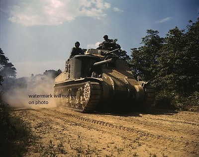 #ad U.S. M3 Tank in action in 1942 8quot;x 10quot; Color World War II WW2 Photo 433 $7.43