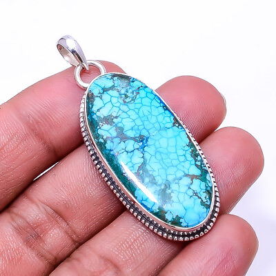 #ad Magnesite Turquoise 925 Sterling Silver Bali Pendant 1.95quot; P60 $25.20