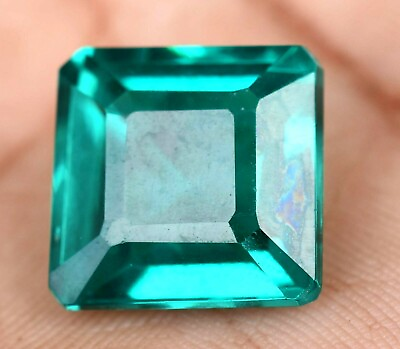#ad Splendid 24.50 CT Green Colombian Emerald 15 x 14 MM Certified Gemstone Treated $52.49