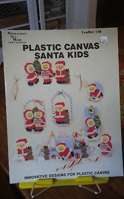 #ad Vtg plastic canvas needlework charts Innovative Designs Santa Kids Christmas C $8.00