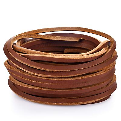 #ad 3MM Flat Genuine Leather Cord Natural Leather Lacing Strip Cord Braiding String $10.80