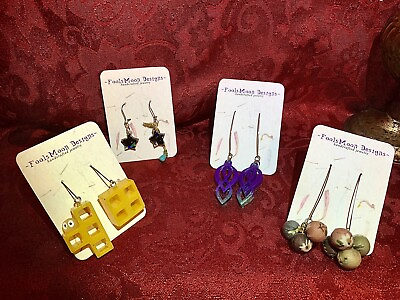 #ad Handmade Earrings Handmade jewelry featuring Epoxy Wood Stones $12.00