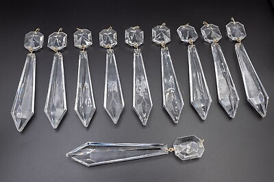 #ad #ad Waterford Crystal Avoca Chandelier Button amp; Prism 5 1 4quot; Lot of 10 AS IS #7 $150.00