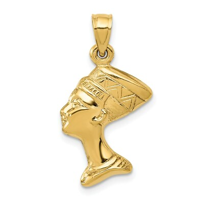 #ad Real 14kt Yellow Gold 3 D Nefertiti Pendant $97.93