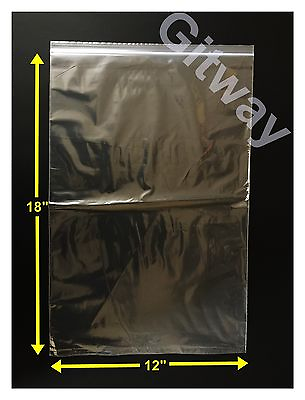 #ad 1000 set 12quot; x 18quot; Reclosable Resealable Zip Top Lock Clear Plastic Bags 2ML $170.75