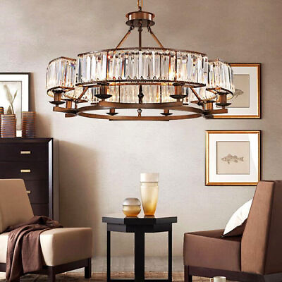 #ad 33quot; 8 Lights Vintage Chandeliers Crystal Ceiling Light Pendant Lighting Fixtures $218.39