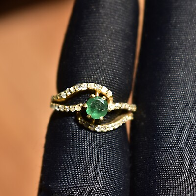 #ad Amazing style vintage gold ring Emerald ring gift wedding bride ring C6948 $90.95