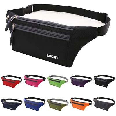 #ad #ad Waterproof Running Belt Fanny Pack Waist Pouch Outdoor Camping Hiking Zip Bag $5.95