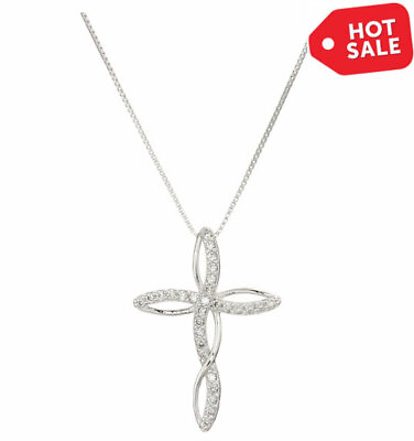 Infinity Cross Necklace Pendant Women Jewelry Fashion 925 Sterling Silver Cross $8.99