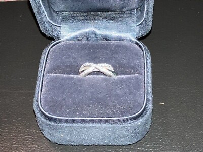 #ad Tiffany amp; Co. 18K White Gold Diamond Infinity Ring Size 7.50 $1500.00