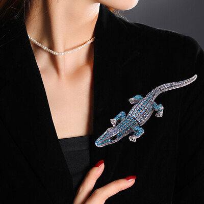 #ad #ad Fashion Animal Pendant Brooch Pin Blue Rhinestone Crystal Accessories $6.92