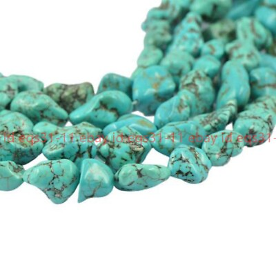 #ad Huge Real Natural 15X20mm Turquoise Gemstone Nugget Loose Beads Strand 15quot; $7.50