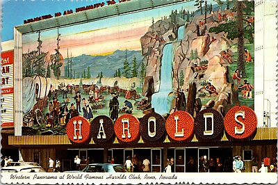 #ad Western Panorama Harold#x27;s Club Las Vegas Nevada Vintage Continental Postcard $5.25