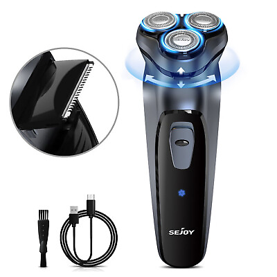 #ad #ad Men#x27;s Electric Shaver Pop up Trimmer Rotary Razor Beard Shaving USB Rechargeable $14.99