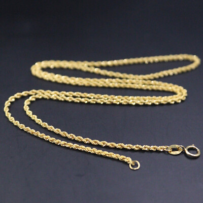 #ad Pure 18k Yellow Gold Chain Used For Women 1.8mm Rope Necklace Jewelry 20inchL $243.82