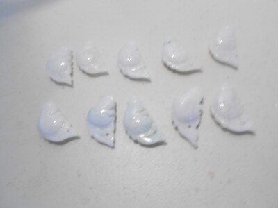 #ad 10pcs. loose white jade fish pendants $126.00