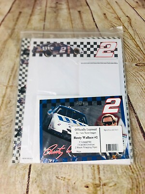 #ad Rusty Wallace wrapping paper card and note pad set $1.50