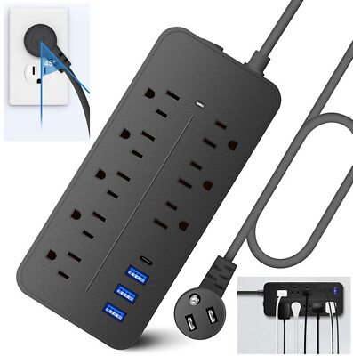 #ad Lot Wall Mountable Usb Surge Protector Power Strip With USB Ports 8 Outlet Plugs $94.95