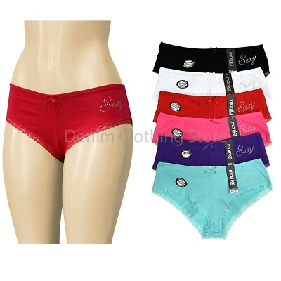 #ad LOT of 6 Women Lady Cotton Underwear Sexy Briefs Panties Lingerie Bikinis S XL $15.60