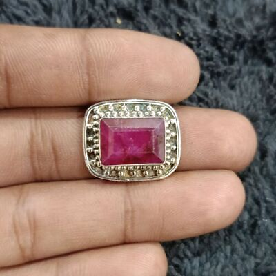 #ad Designer Indian Ruby Ring Handmade Solid 925 Silver Ring Statement Ring HM1376 $11.01