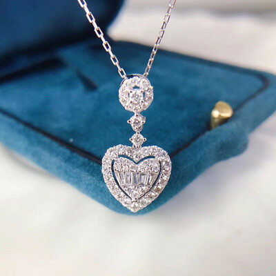 #ad Gorgeous Heart 925 Silver Necklace Pendant Cubic Zircon Women Wedding Gift C $3.31