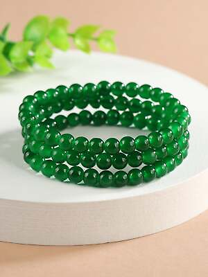#ad 3pcs Green Minimalist Beaded Bracelet Bead string Bracelet Jewelry Accessory for $6.32