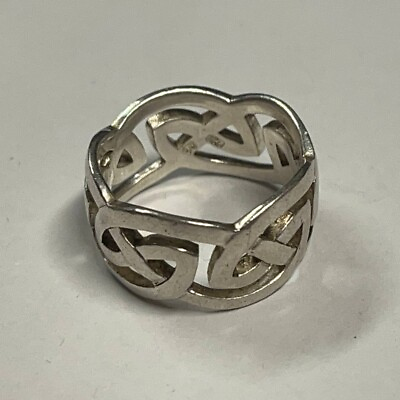 #ad Sterling Silver Celtic Knot Ring 925 Hallmark $40.00