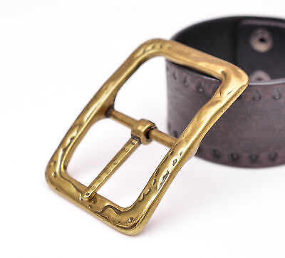 #ad Men Quality Center bar belt buckle Antique Brass Single Prong Belt Buckle 40mm $10.44