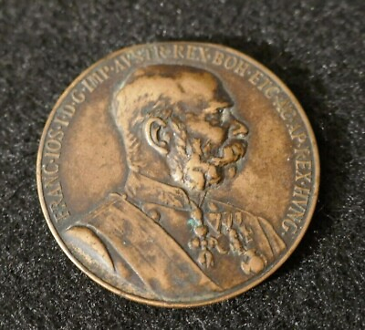 #ad Antique 1898 Austrian Military Medal 50th Anniversary Reign Franz Joseph I Orig $96.85