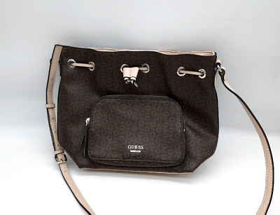 #ad GUESS Satchel Crossbody Bag Logo Handbag Purse Mauve $30.00