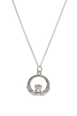 #ad Claddagh Pendant Chain Sterling Silver $47.37