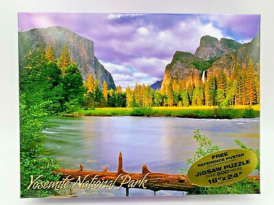 #ad Yosemite National Park Valley View 500 Pc Jigsaw Puzzle w Reference Poster NEW $19.95