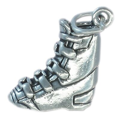 #ad Ski boot 2D sterling silver charm pendant .925 x 1 Skiing charms GBP 10.25